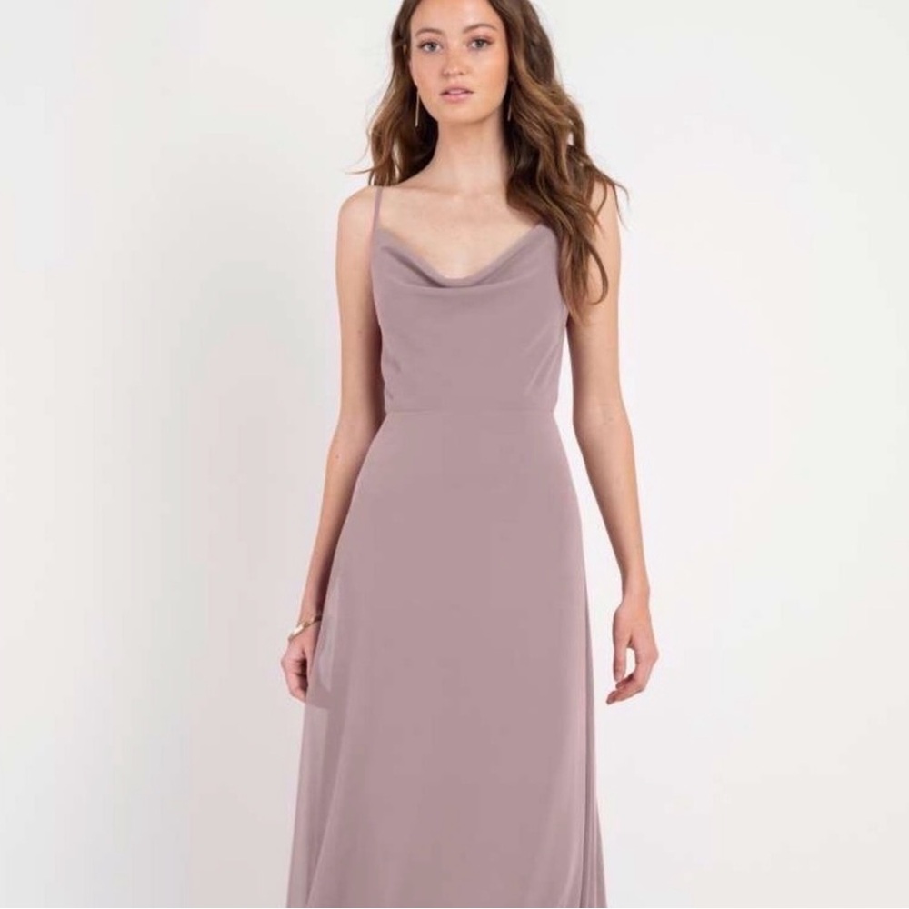 Jenny Yoo Cowl Neck Mauve Bridesmaid Dress